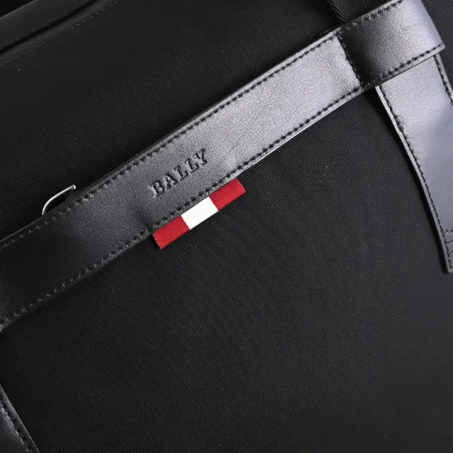 【BALLY】簡約多功能收納折疊萬用包肩背包托特包組合禮盒組(黑)
