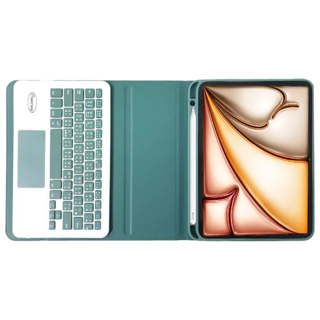 Powerway For 2025 iPad Air 11吋 -M3/ 2024 -M2平板專用樂控型藍牙鍵盤-皮套(送同色無線滑鼠)