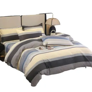 【Annette】舒柔棉 薄床包升級雙人鋪棉兩用被三件組《休閒生活》(單人3.5×6.2)