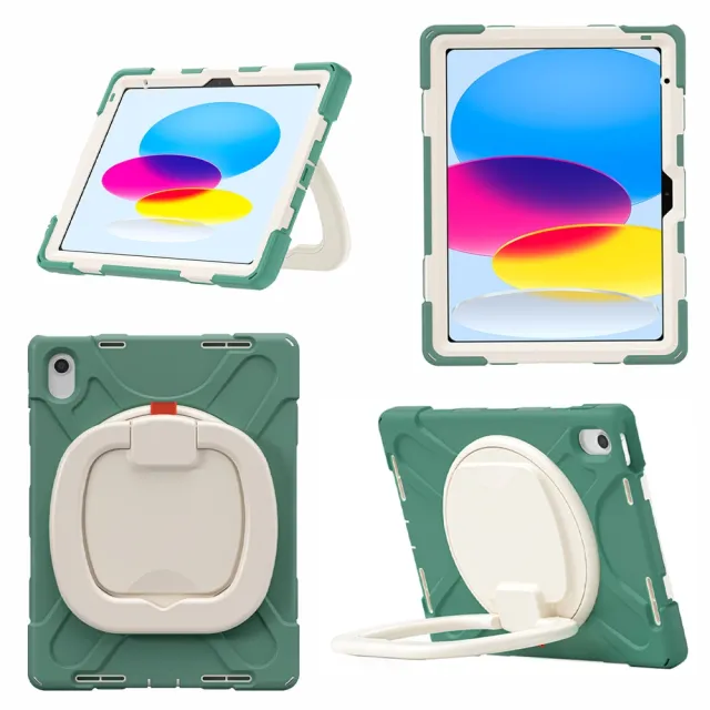 Powerway For 2025 iPad A16/11代/10代專用圓環型藍牙鍵盤-包護殼(送同色無線滑鼠)