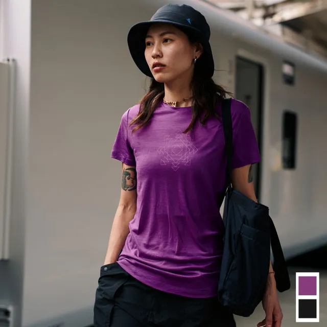【Icebreaker】女 Sphere Cool-Lite™ 圓領短袖上衣/交融共生-125(美麗諾羊毛/戶外運動/排汗衣/機能上衣)