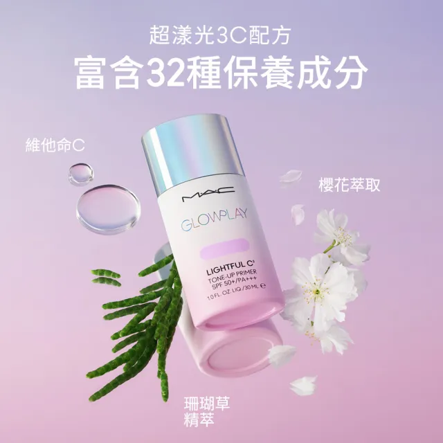 【M.A.C】原生感透亮底妝組(超漾光高防曬妝前乳SPF50+/PA+++&超持妝無瑕粉餅SPF15/PA+_13g不含粉盒)