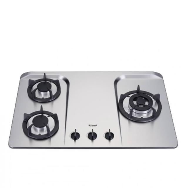 【林內】三口檯面爐不鏽鋼鑄鐵爐架瓦斯爐NG1/LPG(RB-H301S基本安裝)