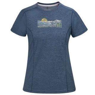 【ATUNAS 歐都納】女/再生循環回收/酷涼節能抑菌短袖T恤(A1TS2511WC麻花靛藍/抗臭/吸濕排汗/環保衣/涼感)