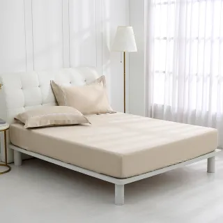 【HongYew 鴻宇】300織美國棉 純色刺繡 床包枕套組-多款任選(雙人特大)