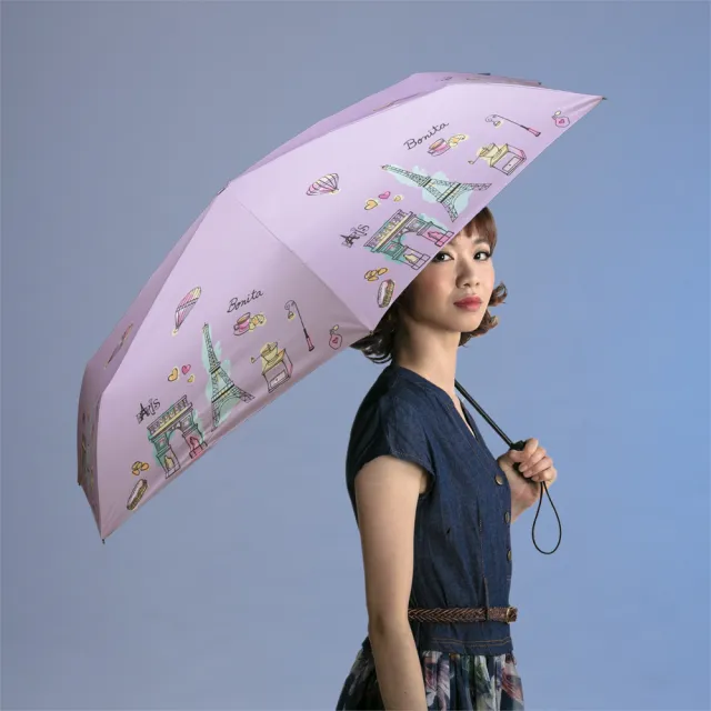 【Bonita 葆倪】巴黎風 防暴衝自動收開傘-968-5551(23吋大傘面/防暴衝自動收開傘)