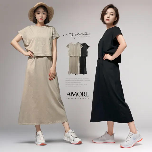 【Amore】日系優雅氣質多色長版洋裝10款 無袖洋裝 顯瘦洋裝(氣質長裙 輕鬆穿出好身型)