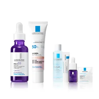 【理膚寶水】全新上市美白亮顏防曬雙入組★最強淡斑科技 MELA B3 淡斑淨亮精華+全護清透亮顏防曬隔離乳_F