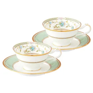 【NORITAKE】優雅風範花卉系列-骨瓷紅茶對杯(新品上市 禮盒組)