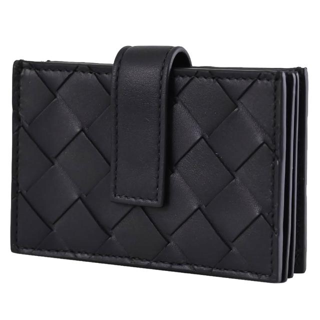 【BOTTEGA VENETA 寶緹嘉】經典手工編織風琴式信用卡隨身卡夾(午夜藍)