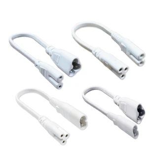 【青禾坊】T5 LED 串接燈專用 2孔轉3孔 串接燈線材-2入(T5 層板燈 3孔轉2孔 串接線)