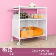 【dayneeds 日需百備】極致美學 90x45x90公分三層沖孔推車旗艦組(沖孔推車/微波爐架/層架/鐵架)
