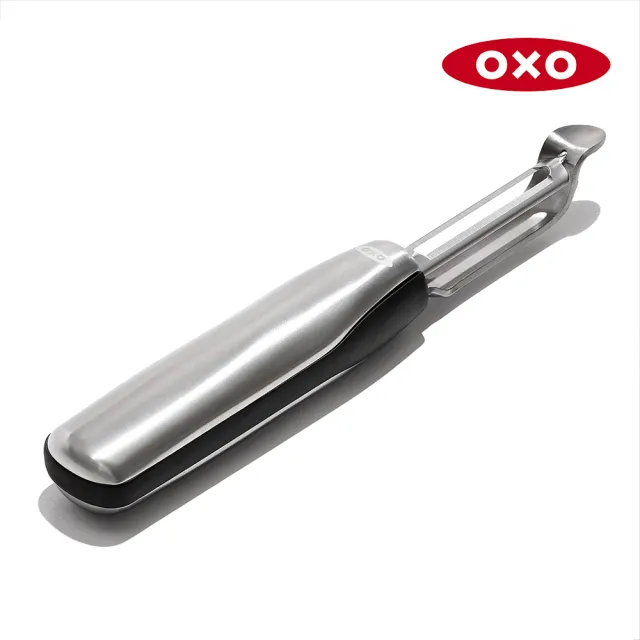 【美國OXO】不鏽鋼直式蔬果削皮器 削皮刀(好握防滑 日製420不鏽鋼刀片  鋒利滑順)