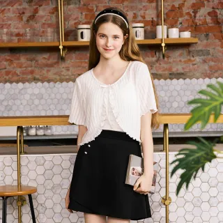 【H2O】短版蝴蝶結開襟衫小外罩(#5683004 針織外套、罩衫 白色/深藍色)