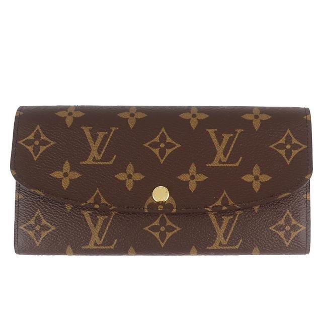 【Louis Vuitton 路易威登】Monogram經典LV花紋帆布壓扣長夾(M60697/紫色)