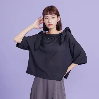 【gozo】微透可拆式蝴蝶結造型上衣(兩色)
