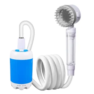 【H戶外好物】便攜淋浴器 露營洗澡 戶外洗澡 洗澡神器 簡易電動淋浴器(淋浴器套裝 大水壓  預售15天)