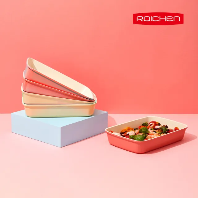 【Roichen】韓國製 29cm方型煎烤鍋 不含把手 IH爐全火源適用 露營 輕量鍋陶瓷塗層不沾鍋