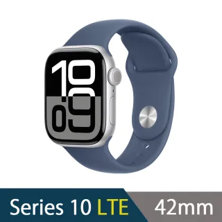 運動錶帶組【Apple】Apple Watch S10 LTE 42mm(鋁金屬錶殼搭配運動型錶帶)
