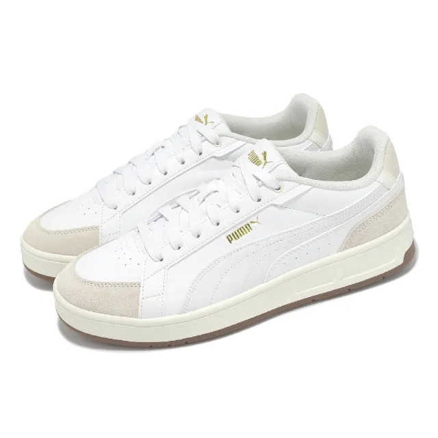 【PUMA】休閒鞋 Court Classico Sport 男鞋 女鞋 白 米白 復古 皮革 小白鞋(400731-06)