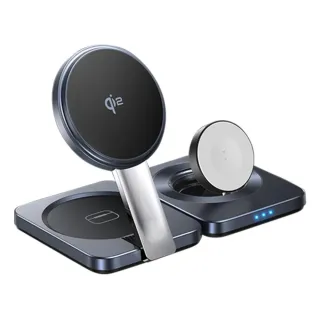 【Lisen】桌面三合一無線充折疊支架(Qi2三合一小方台)