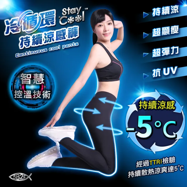 【5B2F 五餅二魚】現貨-冷循環持續涼感褲-MIT台灣製造(涼感顯瘦抗UV)