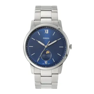 【FOSSIL】FS5618 簡約經典 月相視窗 不鏽鋼 男錶 腕錶