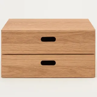 【MUJI 無印良品】橡木組合收納櫃/半型/抽屜/2段(大型家具配送)