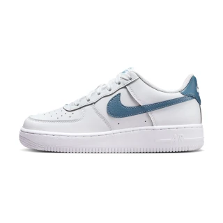 【NIKE 耐吉】Air Force 1 大童 深藍白色 休閒 AF1 經典 皮革 透氣 運動 休閒鞋 FV5948-121