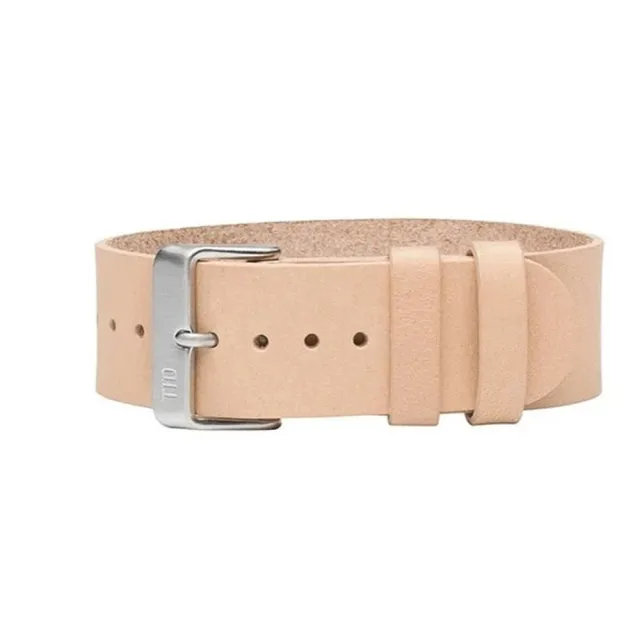 【TID Watches】No.1 / 裸色皮革錶帶-銀/40mm(TID-N1-40-NW)