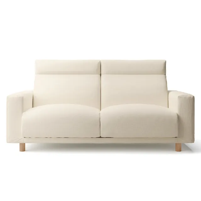 【MUJI 無印良品】棉麻網織羽毛獨立筒沙發套/2.5人/高椅背(大型家具配送)
