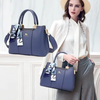 【都會女士】貴氣輕奢絲巾真皮手提包(真皮包包 嚴選牛皮 大容量 單肩包 側肩包 斜跨包 生 