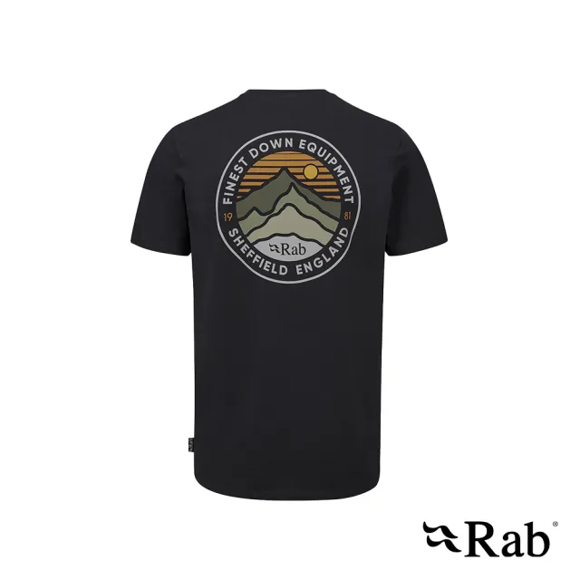 【RAB】Basecamp 3 Peaks Tee 短袖復古印花厚磅舒適棉T恤 男款 鯨魚灰 #QCC05