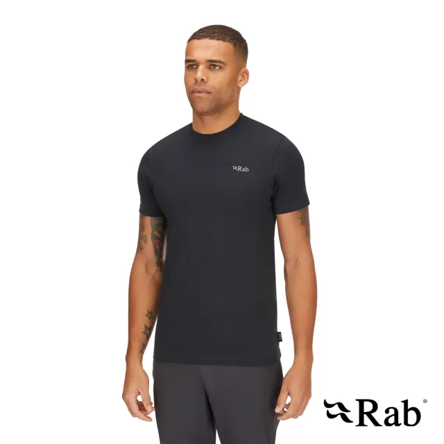 【RAB】Basecamp 3 Peaks Tee 短袖復古印花厚磅舒適棉T恤 男款 鯨魚灰 #QCC05