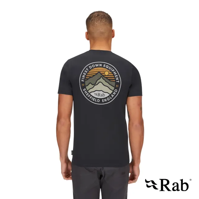 【RAB】Basecamp 3 Peaks Tee 短袖復古印花厚磅舒適棉T恤 男款 鯨魚灰 #QCC05