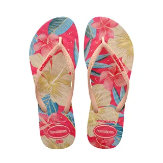 【havaianas 哈瓦仕】拖鞋 女鞋 夾腳拖 花卉 Slim Floral 粉 4129848-9898W(哈瓦士)