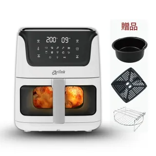 【Arlink】黑白大廚 液晶觸控 6L 透視氣炸鍋 AF-808(氣炸鍋/油炸鍋/氣炸鍋 配件/不沾鍋)