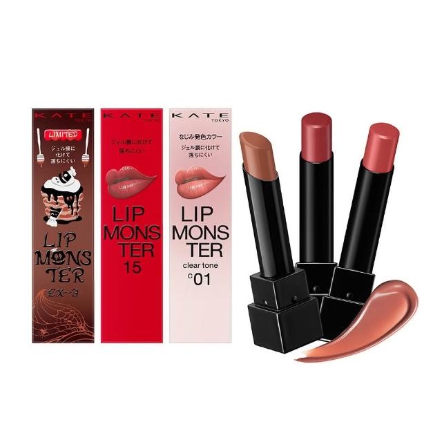 【KATE 凱婷】怪獸級持色唇膏3入組 20色任選/(獨家技術持色不沾 高保濕 新色上市)