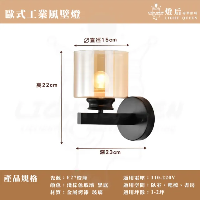 【優質美術燈具】歐式 工業風 壁燈 烤漆壁燈 高質感壁燈 客廳燈(可替換光源 E27燈座)