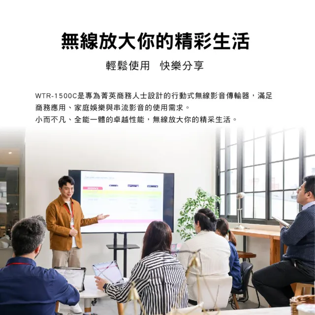 【PX 大通-】iphone 15 16手機筆電Netflix投影Disney無線MAC蘋果Type c會議電視投屏(WTR-1500C)