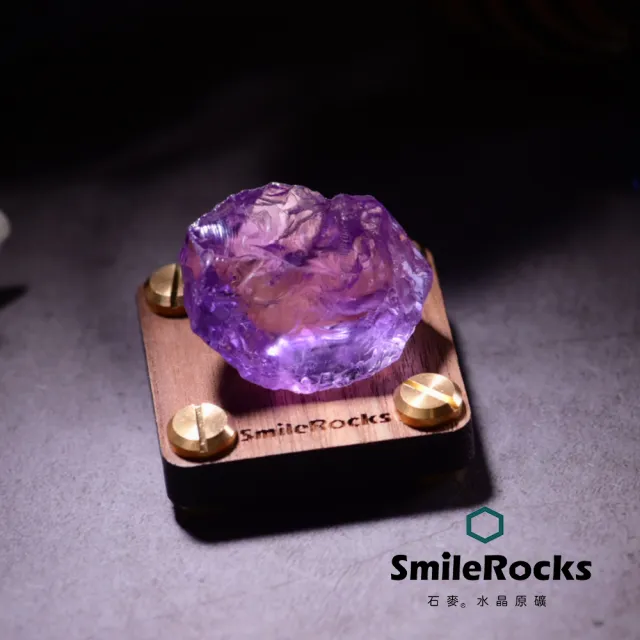 【SmileRocks 石麥】石麥水晶原礦  紫水晶原礦 No.624390526(SmilePad 4.5X4.5底板)