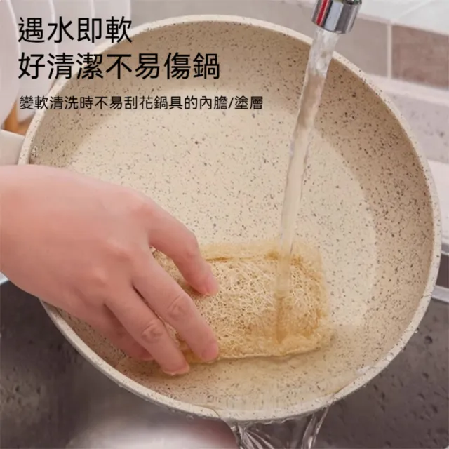 【茉家】附掛繩不沾油天然絲瓜絡(方型單層款2入)