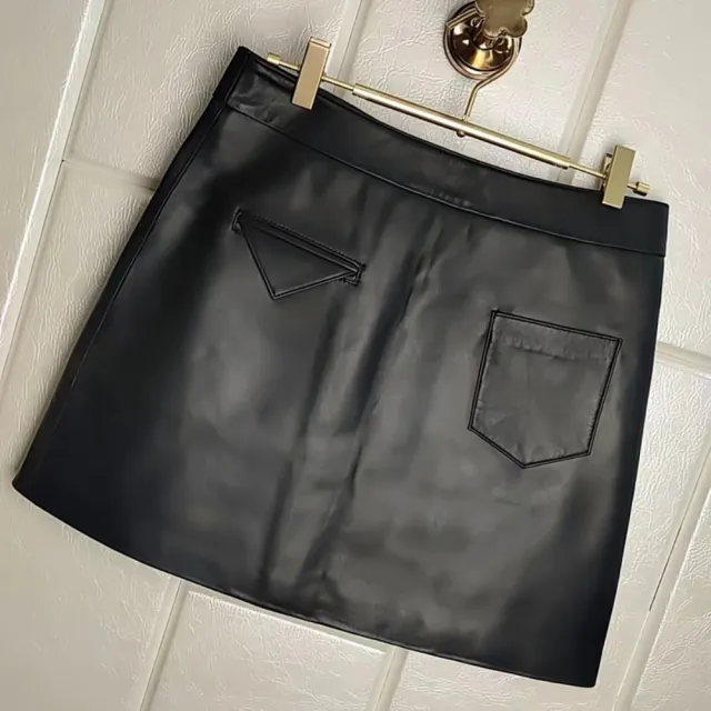 【巴黎精品】女頂級真皮裙真羊皮裙半身裙A字裙短裙子洋裝休閒女裝(修身窄裙n1iv25)