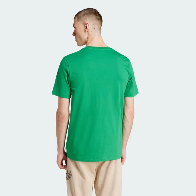 【adidas 愛迪達】短袖上衣 男 三葉草 Q12 TS ROLLER 綠 JP4493