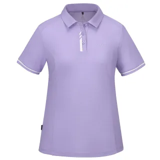【ATUNAS 歐都納】女款POLARTEC POWER DRY短袖POLO衫(A1PS2504W輕柔紫/吸濕排汗/抗臭/抗UV防曬/透氣快乾)