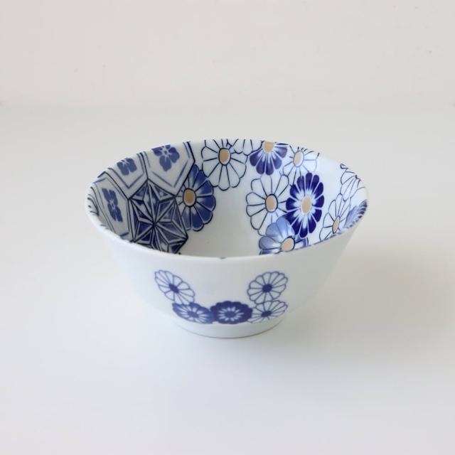 【Just Home】日本製蘭卉陶瓷5.5吋碗400mL(可微波 碗 陶瓷碗 飯碗 湯碗 碗盤)