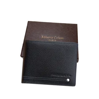 【Roberta Colum】交換禮物 諾貝達 男用專櫃皮夾 8卡片短夾(23153-1黑色)