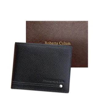 【Roberta Colum】交換禮物 諾貝達 男用專櫃皮夾 12卡片短夾(23157-1黑色)