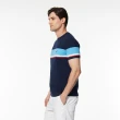 【NAUTICA】官方旗艦 男裝 跳色拼接條紋短袖T恤(藍色)