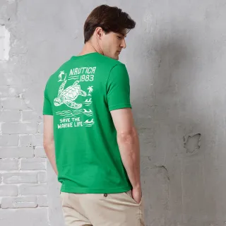 【NAUTICA】官方旗艦 男裝 海龜圖騰印花短袖T恤(綠色)